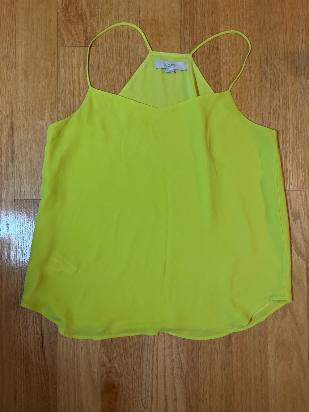 LOFT Neon Lime Spaghetti Strap Tank Top